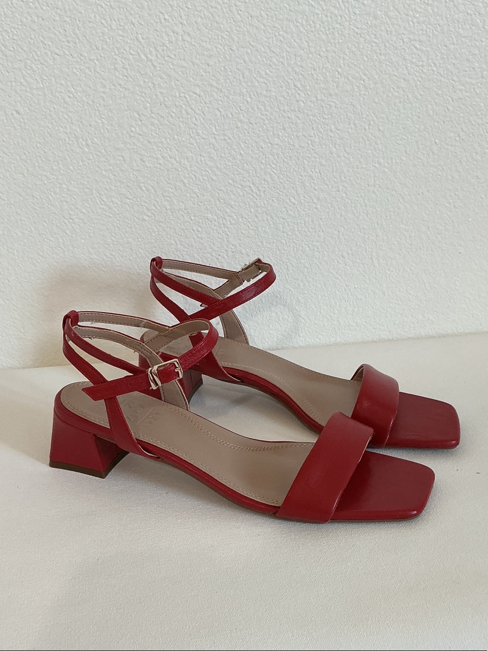Naturalizer Red Square-Toe Low Block Heel Sandals
